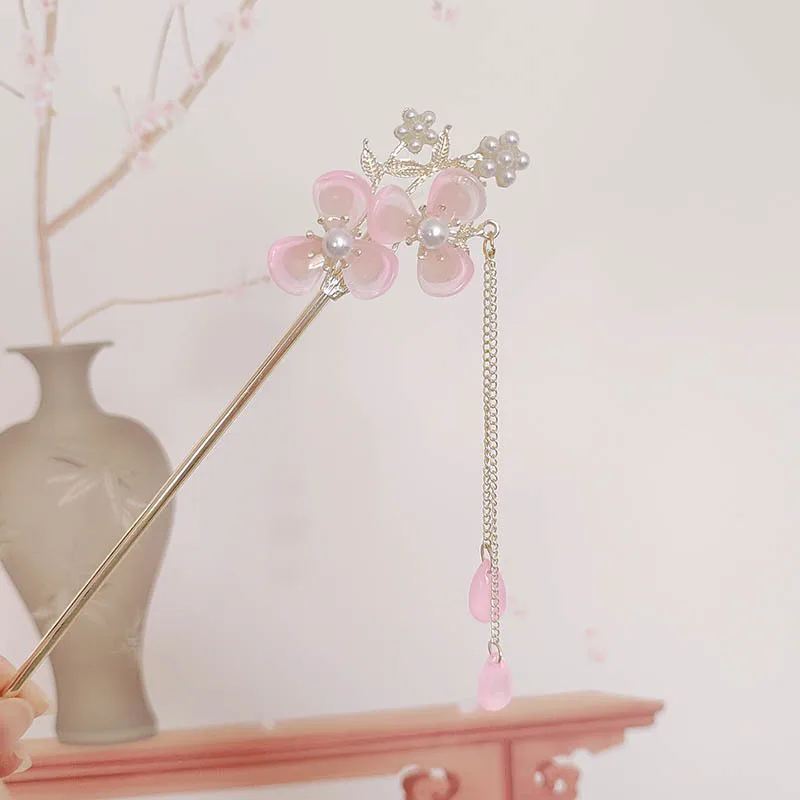 

Высококачественная заколка для волос с цветком и кисточками, новая заколка для волос Hanfu в китайском стиле, аксессуар для юбки с конским лицом, новый женский головной убор