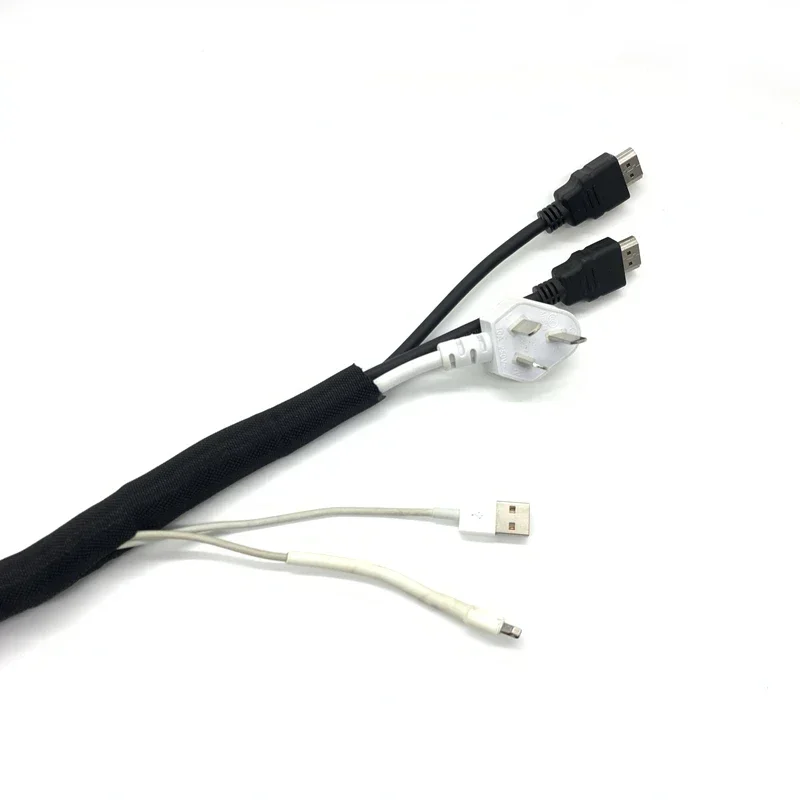 Cable Sleeve Self Closing PET Braided Expandable Auto Line Management Overlaps Flexible Loom Split Pipe Tube Wire Wrap Protect