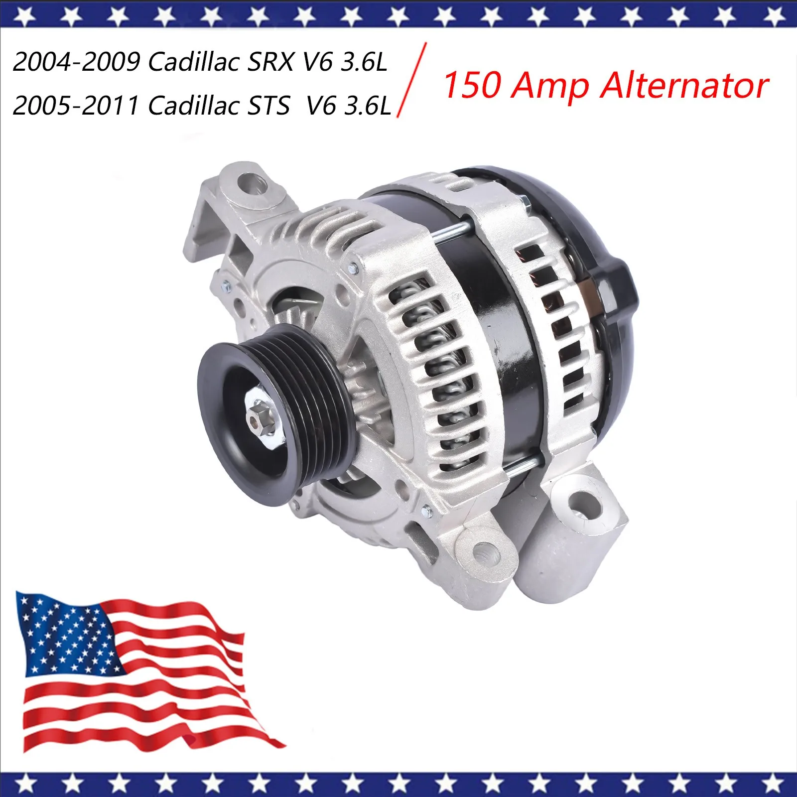 AP02 Alternator 150A for Cadillac SRX 2004-2009 STS 2005-2011 3.6L VIN 7 V D 25751146 25756441 90295480