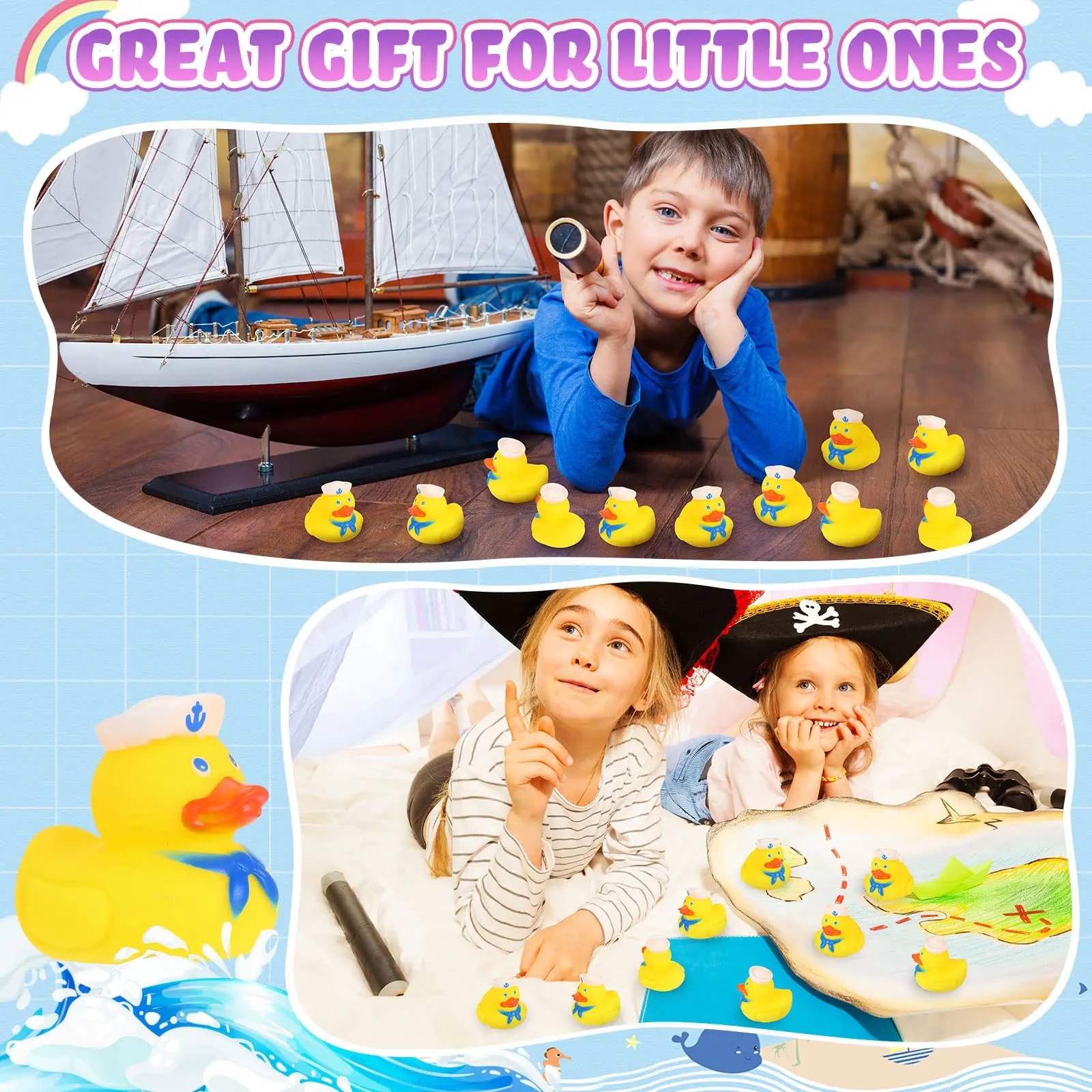 Canards en caoutchouc professionnels de 2 pouces, 24/48 pièces, jouet de bain en caoutchouc Cool pour cadeaux de fête d'anniversaire, jouets de piscine BeacH