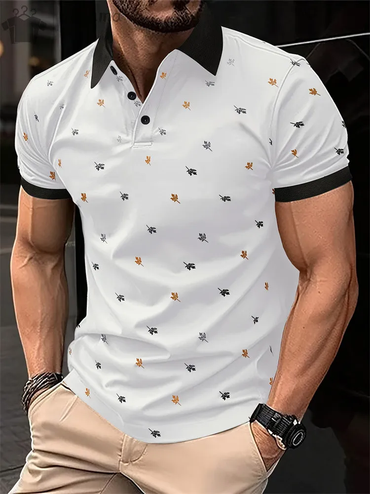 2024 New Fashion 3d Simplicity Printed Tees Summer Men's Polo T-Shirt High Quality Leisure Breathable Men's Short Sleeve Tees