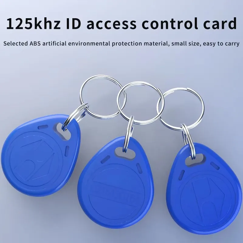 10Pcs 125KHz RFID Access Control Card EM4100 Keychain Read-Only Chip ID Tag Proximity Card for Access Control Time Attendance