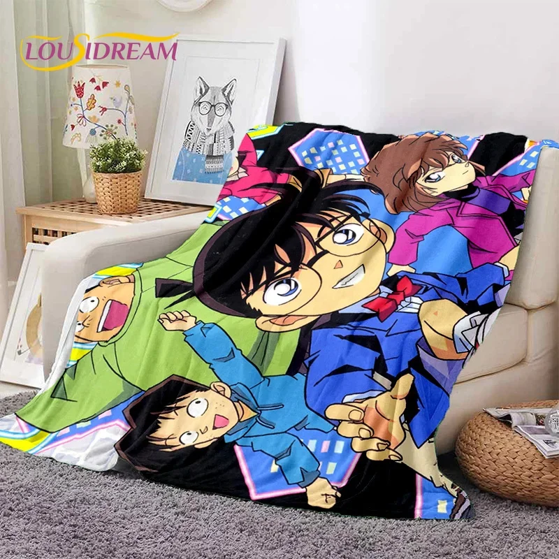 Anime Detective Conan Cartoon Soft Flannel Blanket for Beds Bedroom Sofa Picnic,Throw Blanket for Cover Outdoor Leisure Nap Gift