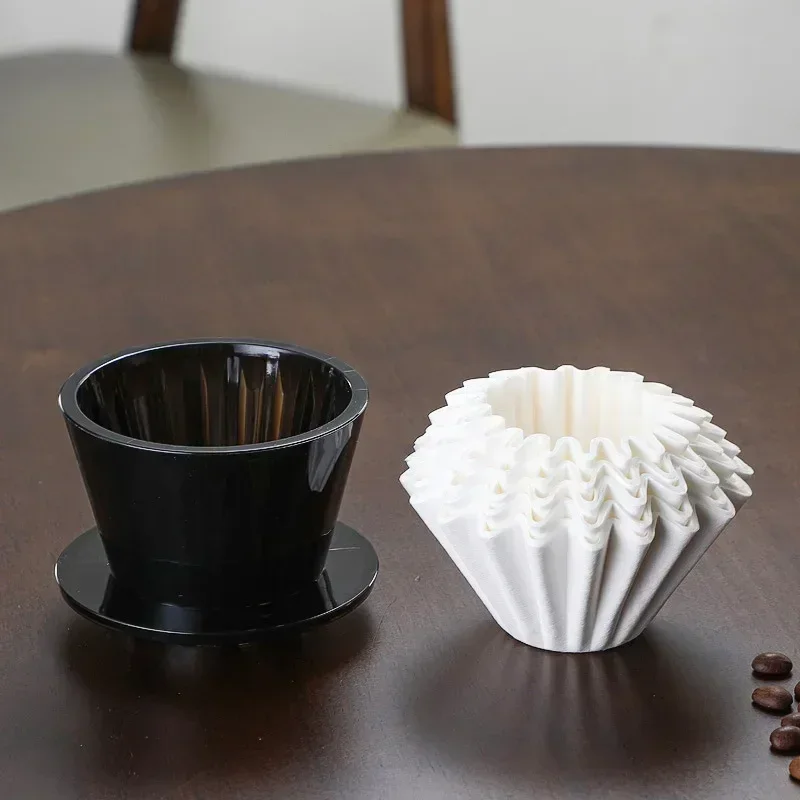 Wave Coffee Dripper 1-2Cups Crystal Eye Pour Over Coffee Dripper Coffee Filter Papers 50 Sheets Coffee Filter Barista Tools