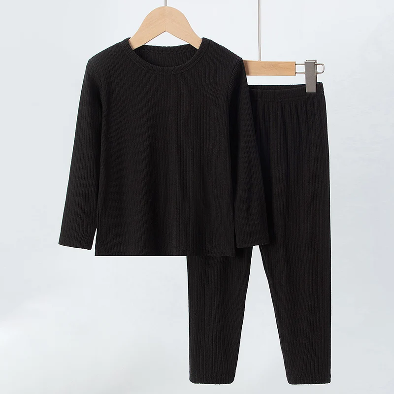 2-Piece الخريف/الشتاء الأطفال 5-color حفرة شريط ملابس اخلية حرارية مجموعة الأولاد تنوعا ملابس المنزل الفتيات ملابس خاصة الحلو