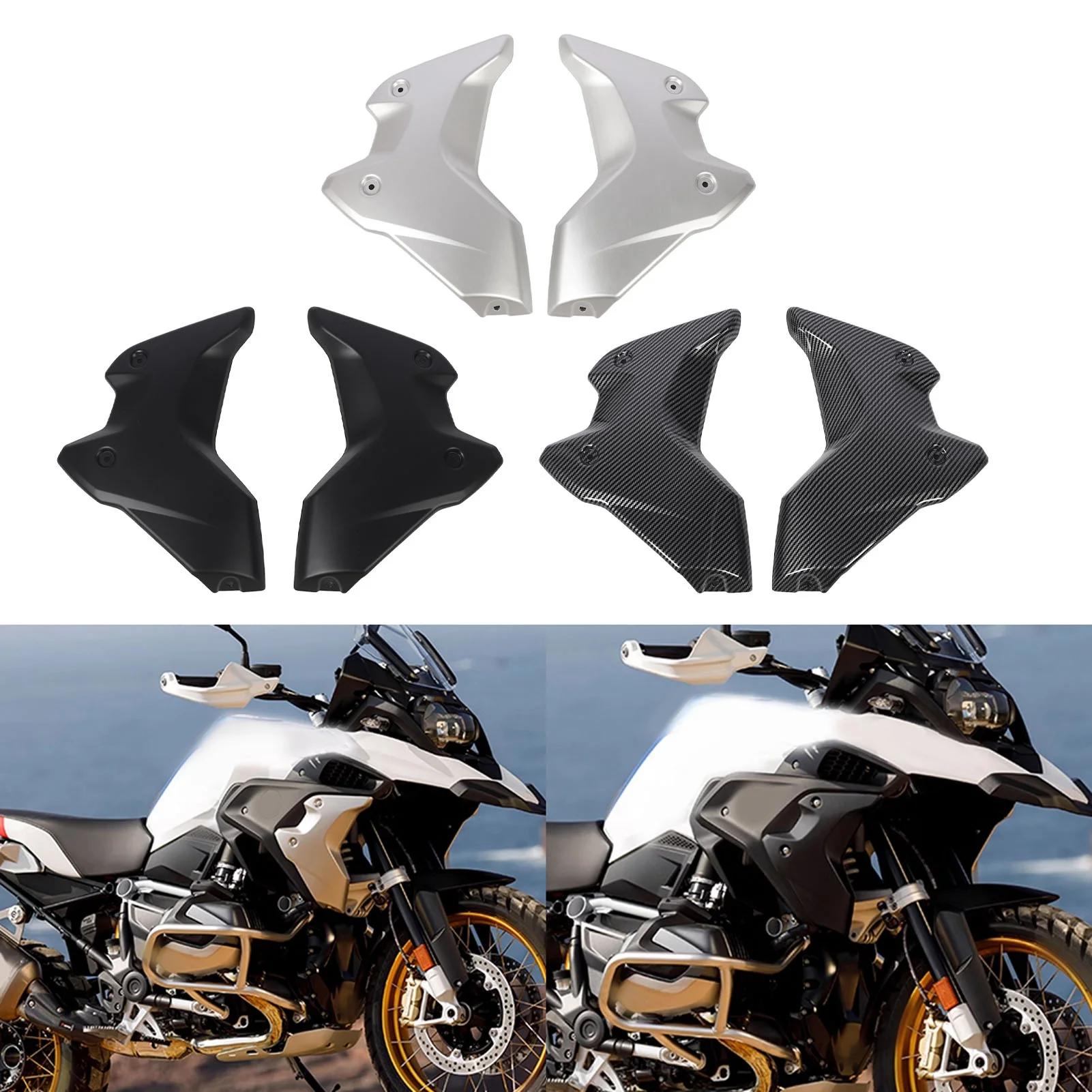 

Motorcycle Front Radiator Guard Front Radiator Guard Side Fairing Cover Wearproof Easy To Install Sturdy for R1250GS 2018-2023