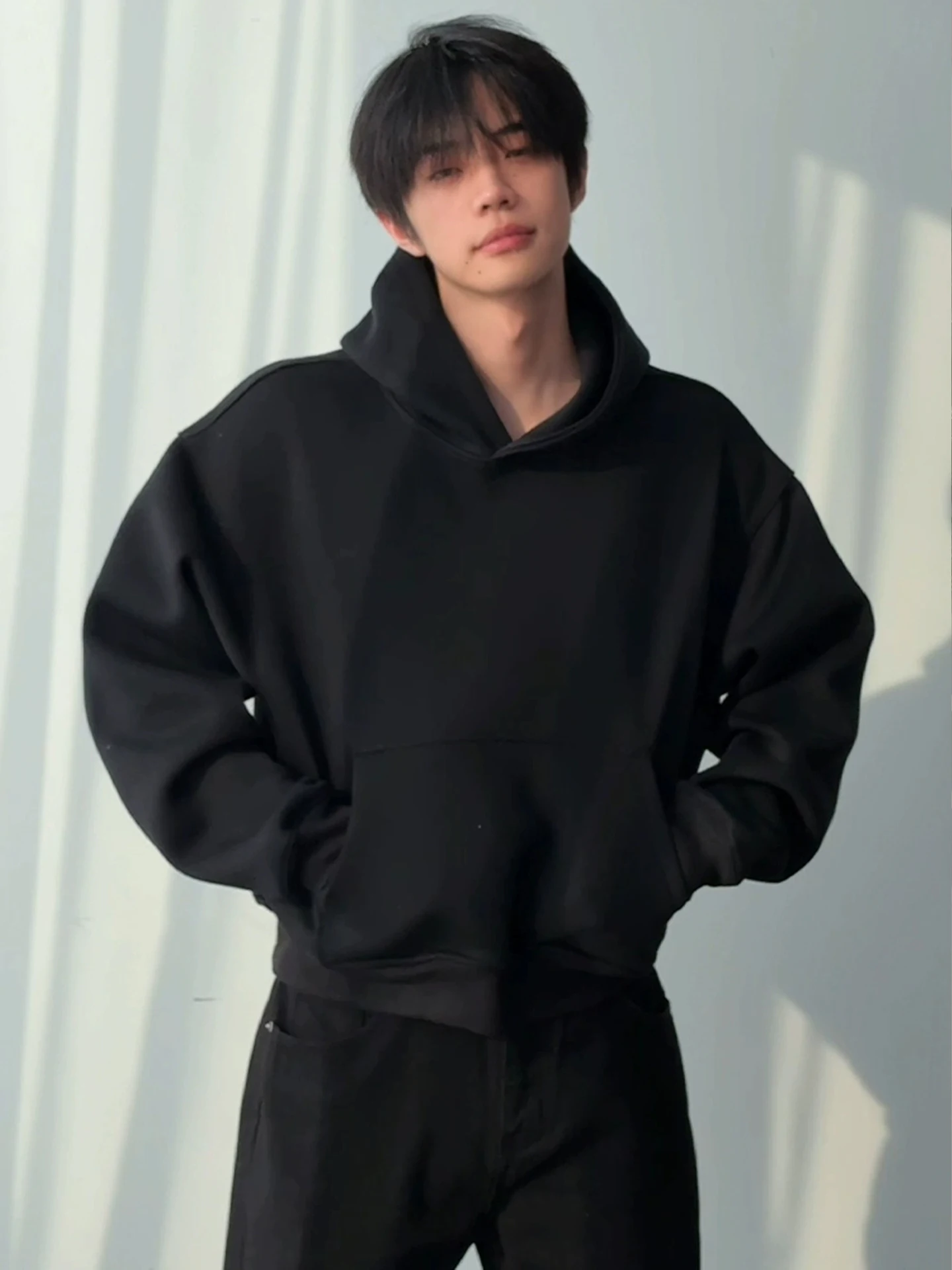 

Мужская толстовка Cleanfit Bla с капюшоном, осенняя, в американском стиле, плотная и жесткая, свободного кроя, из хлопка, повседневная, с внутренней подкладкой.