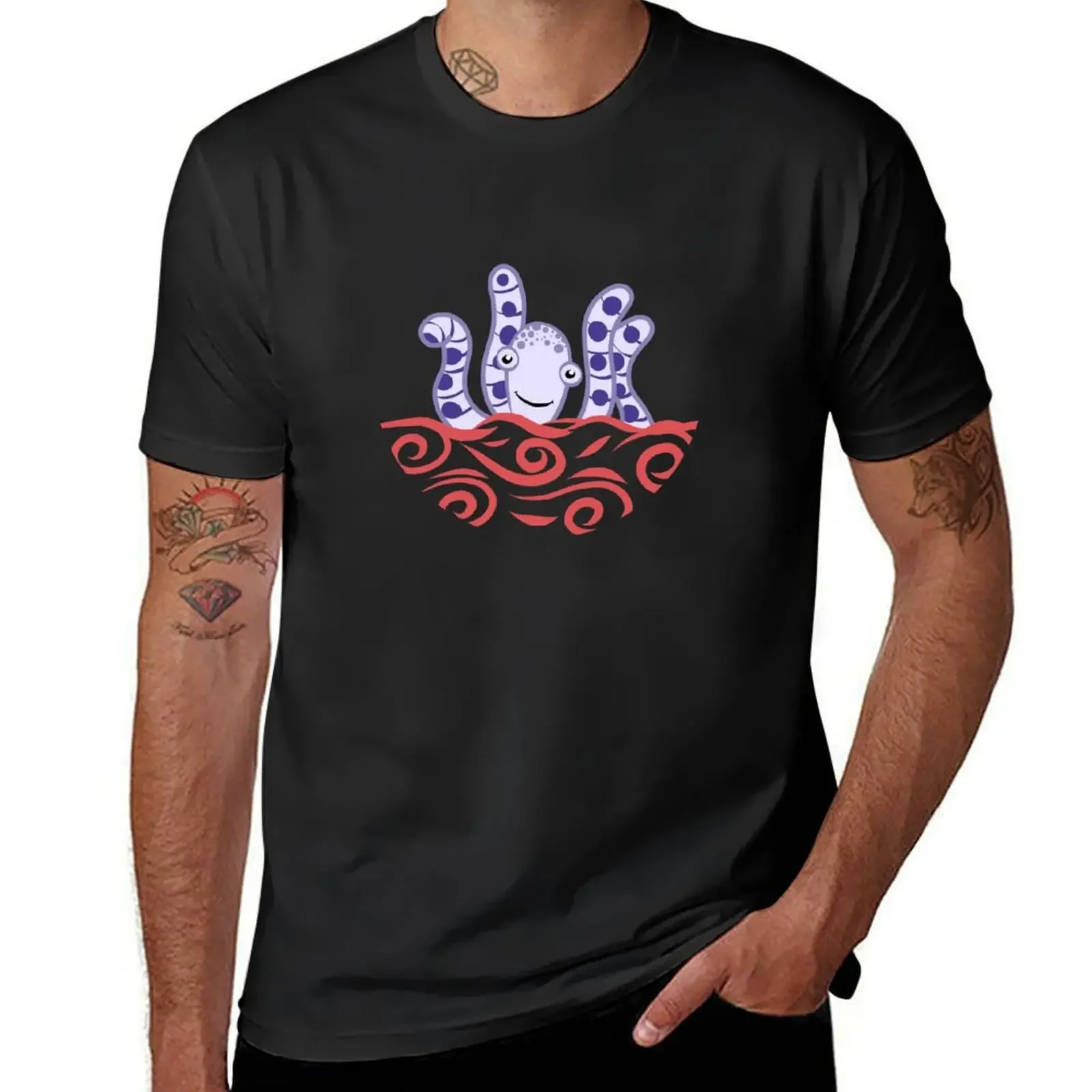 

Friendly Purple Octopus T-Shirt vintage graphic tee anime figures hippie clothes plus size tops men clothings