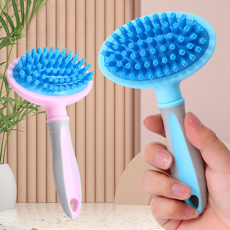 Pet Cat Comb Pet Massage Shedding Brush Dog Self-cleaning Slicker Brush Cat Hair Removal Comb for Small Medium Dog Cats