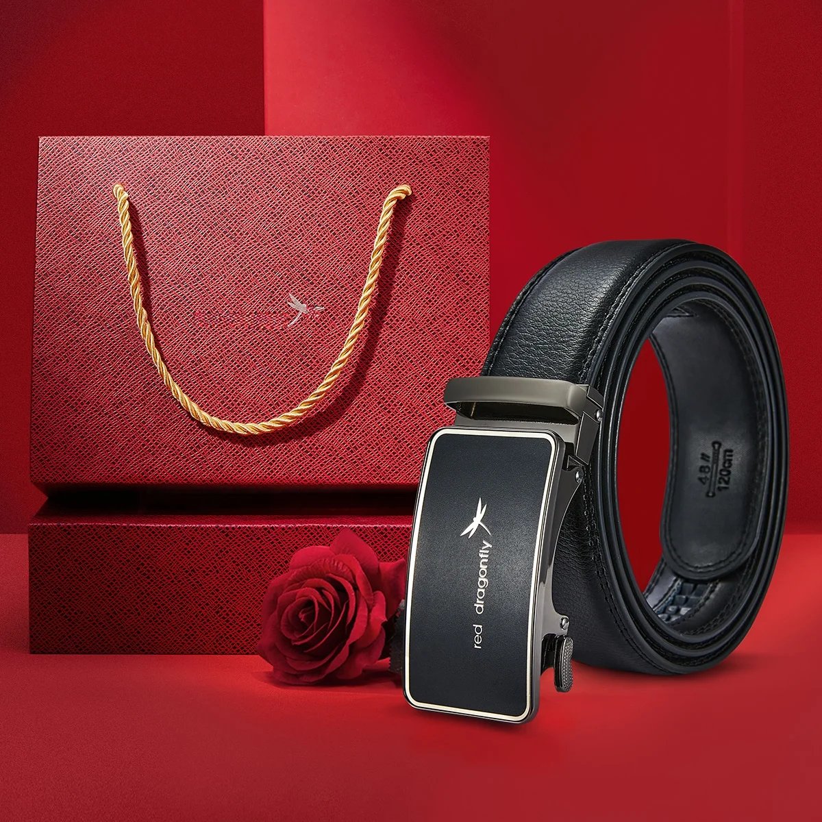 red-dragonfly-genuine-leather-belt-for-men-automatic-buckle-casual-fashion-business-style-birthday-gift-for-dad-2026-new-model