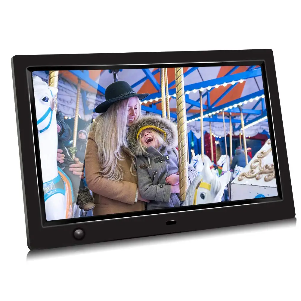 10.1 Inch IPS 1080P HD Display Digital Photo Frame Video Player MP3 Time Auto-Rotate Motion Sensor Support USB SD Slot (US