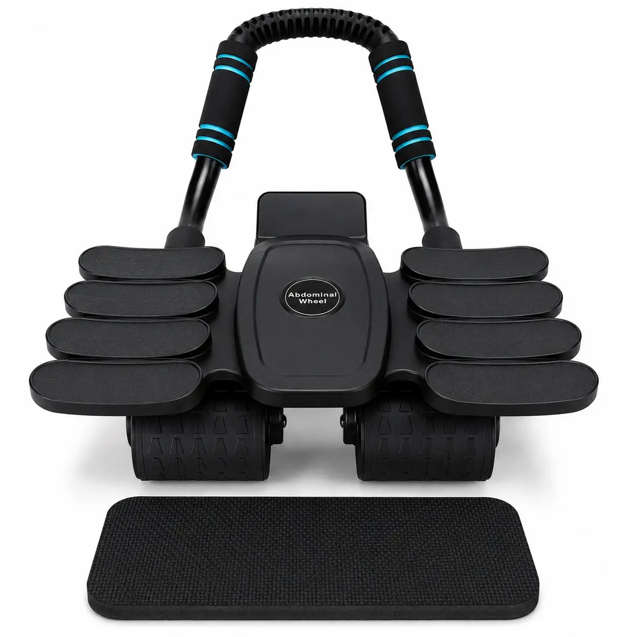 Automatic Rebound Ab Roller Wheel with Elbow Support 4-Wheel Abdominal Core Trainer Stable Workout Machine Built-in Phone Holder Knee Mat Home Gym Fitness Equipment for Men Women Core Strength Training