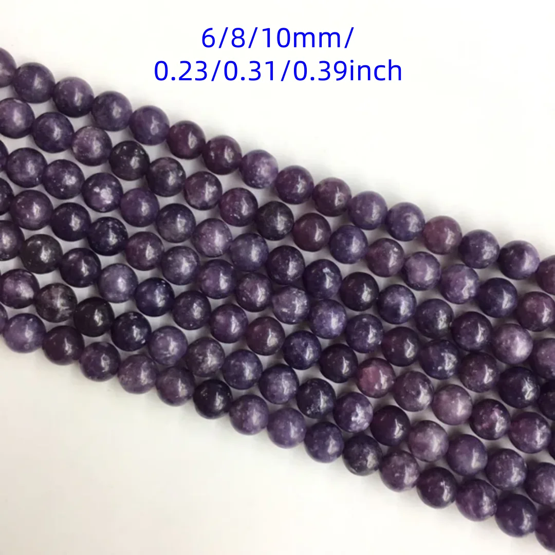 6/8/10mm High quality Purple Mica beads, Natural Round Semi Precious Stone Smooth Purple Mica beads, for making DIY jewelry