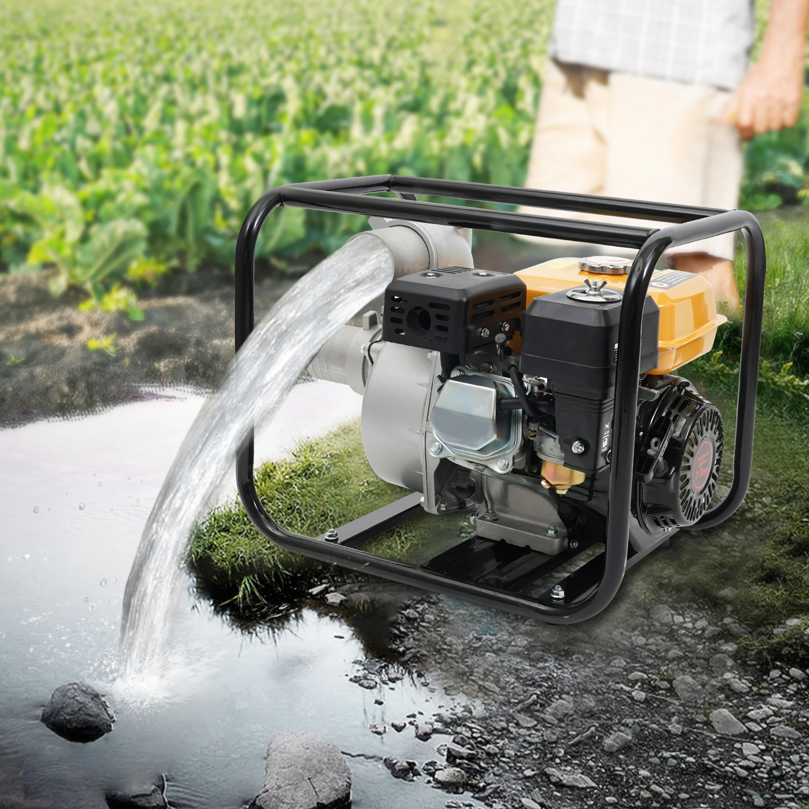 

7.5HP 4-Stroke Agricultural Irrigation Water Pump, Engine Water Pump, Gasoline Powered Water Pump