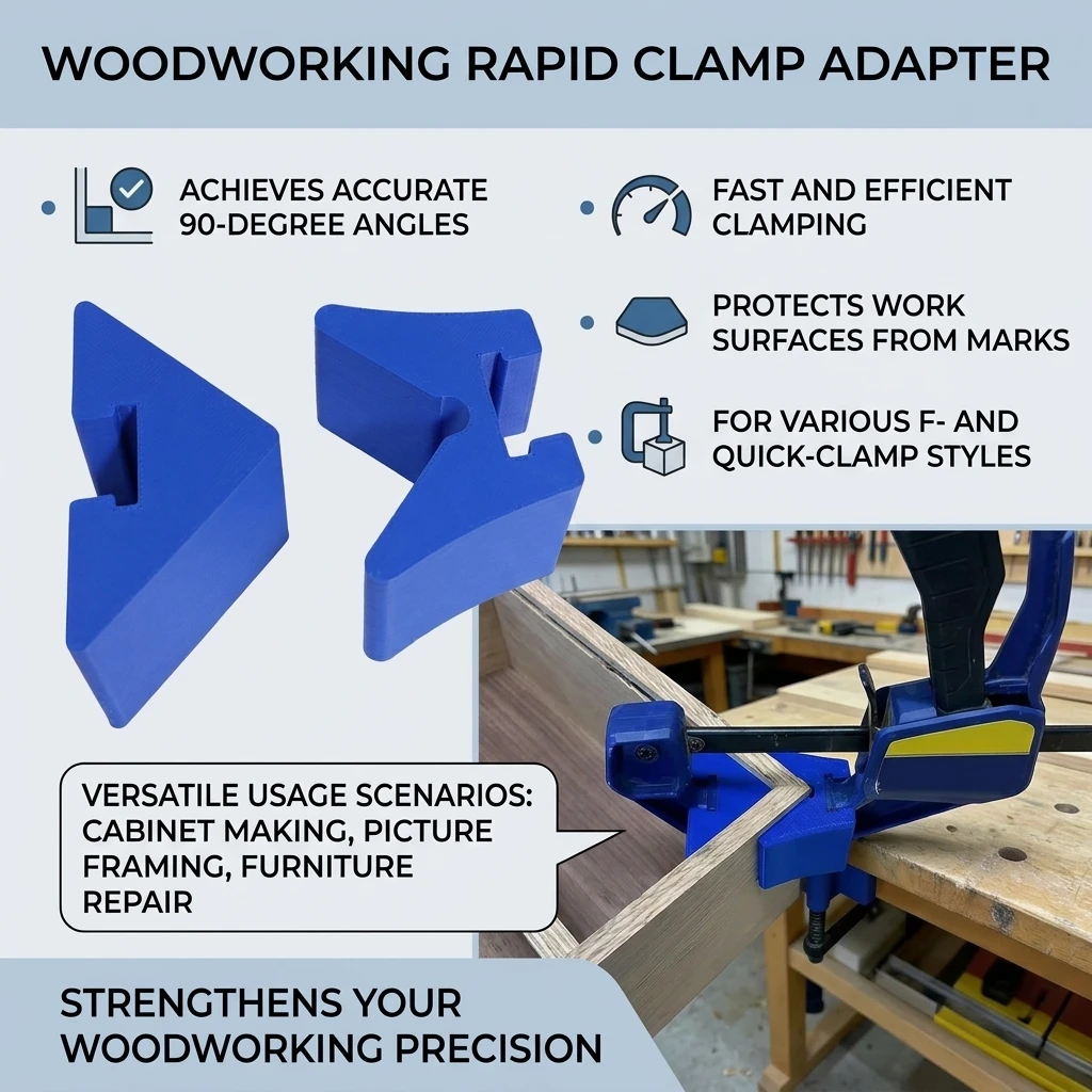 Woodworking Angles Clamp Quick Clamp Angles Adapter with Instantly Installation for Woodworking Metalworking Projects Tool Link
