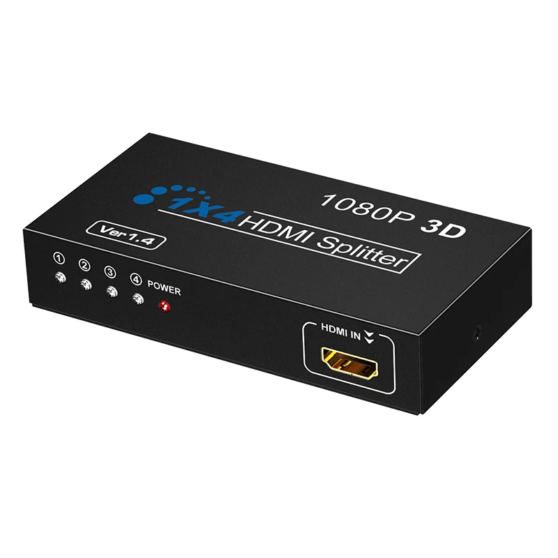 HDMI Splitter 1 in 4 Out 4K Metal HD-MI Switcher Box Supports 3D 4K 30Hz Full Ultra HD 1080P for Xbox PS3/4 PS5 Switch