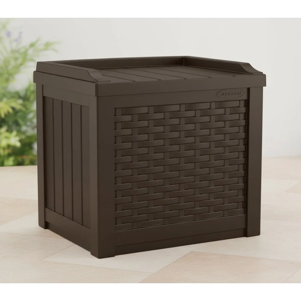 

22 Gallon Weatherproof Outdoor Storage Box with Seat - Resin Deck Box for Patio, Pool & Garden Organization