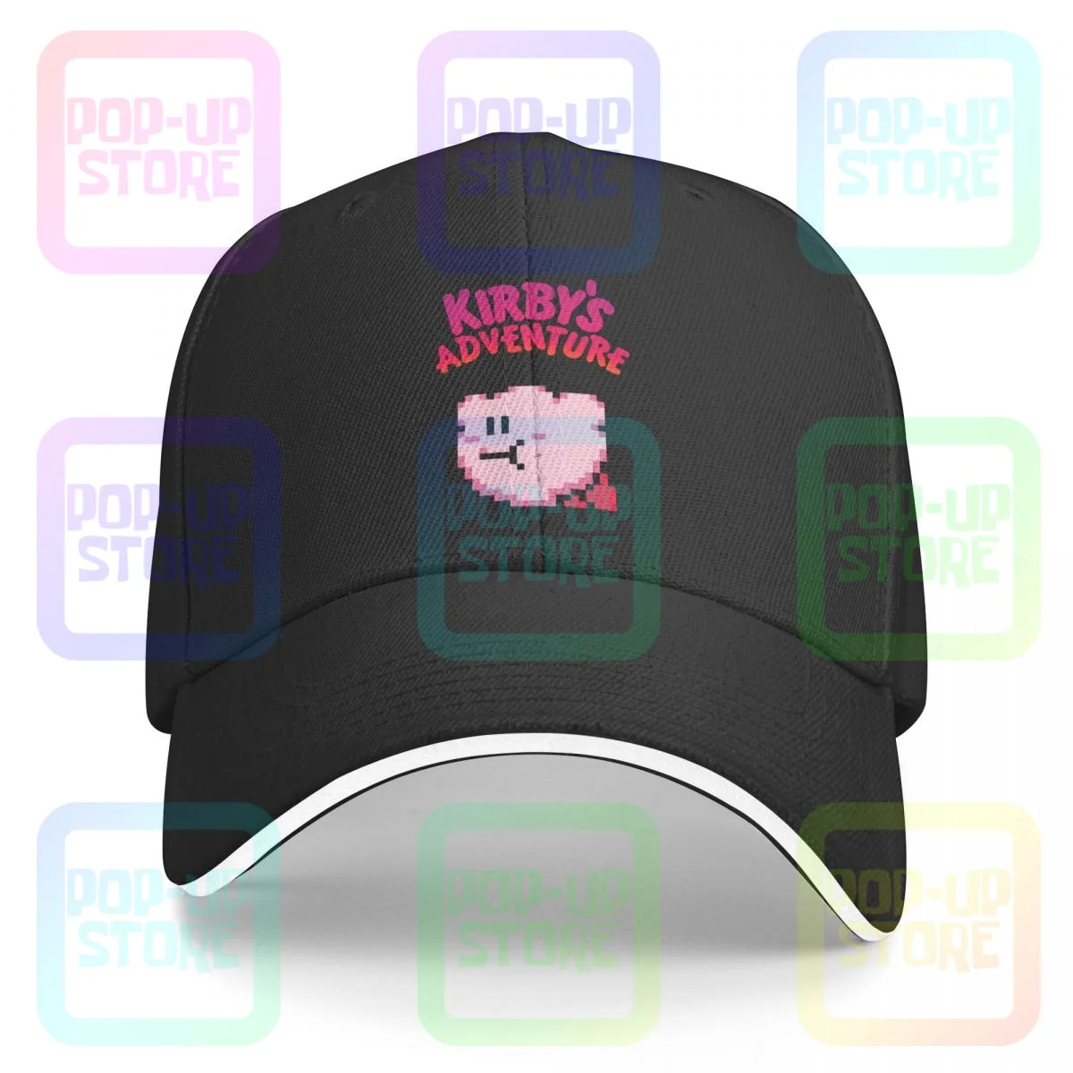 Kirbys Adventure Nes Video Game Sandwich Cap Baseball Cap Trucker Hat Unisex Headwear Comfortable