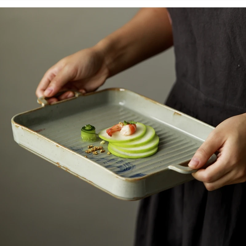 ceramic bakeware rectangular flat oven cheese baked rice household dishes pans