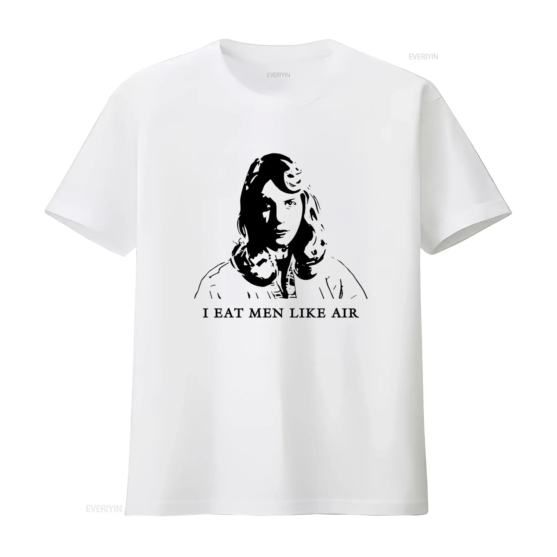 I Eat Men Like Air Sylvia Plath T shirt Writer  vintage Washed streetwear Stylish Breathable Casual Slightly Unisex Stretched