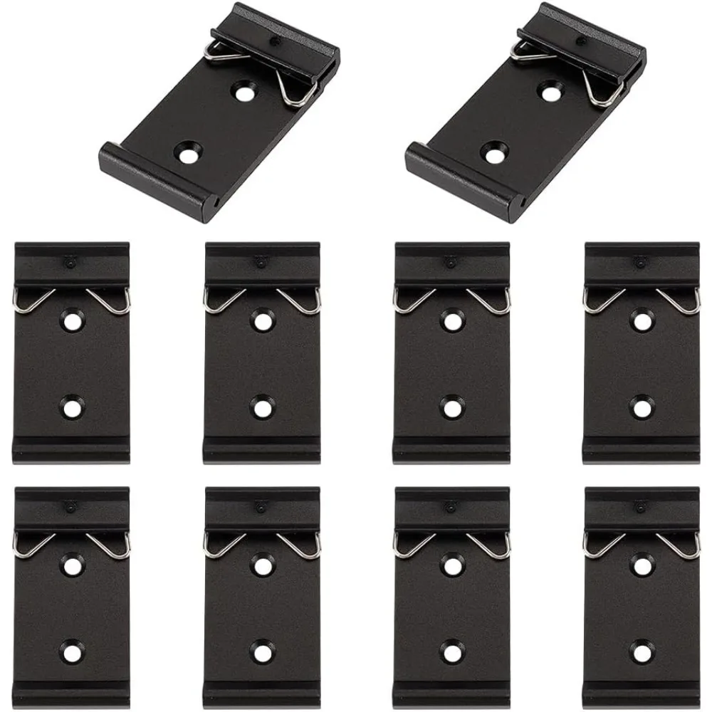 10pcs Din Rail Fixed Clamp, 1.02 Inch Width Universal DIN Rail Mount Clip Snap, Aluminium Alloy Din-Rail Mounting Brackets Solid