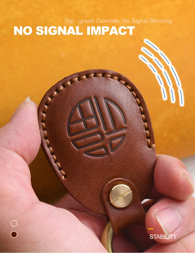 Echtes Leder für AirTag Schlüsselanhänger, Zugangskontrollkarten-Schutz, tragbarer NFC Smart Key – Detail 5