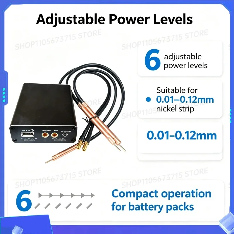 Portable Built-in Spot Welder Adjustable Power Mini Spot Welding Kit for DIY 18650 Lithium Nickel Strip Assembly