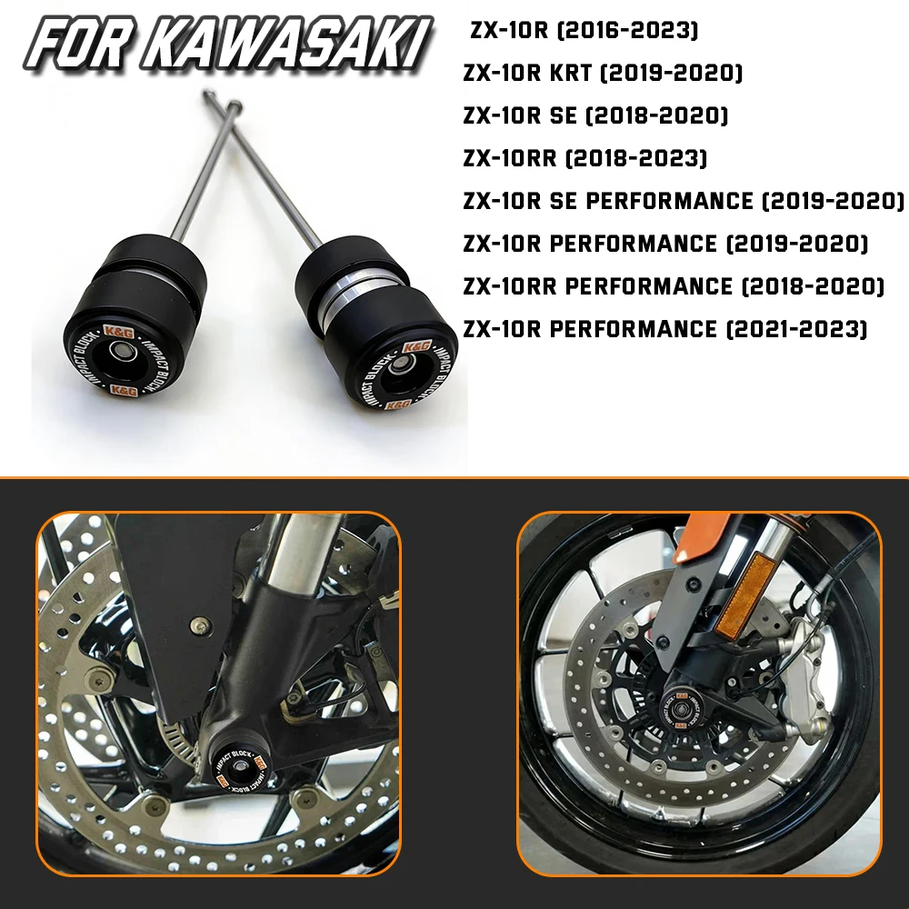 Motorcycle Parts For KAWASAKI ZX10R ZX10RR 2016-2025 ront rear axle fork collision protection slider wheel landing device