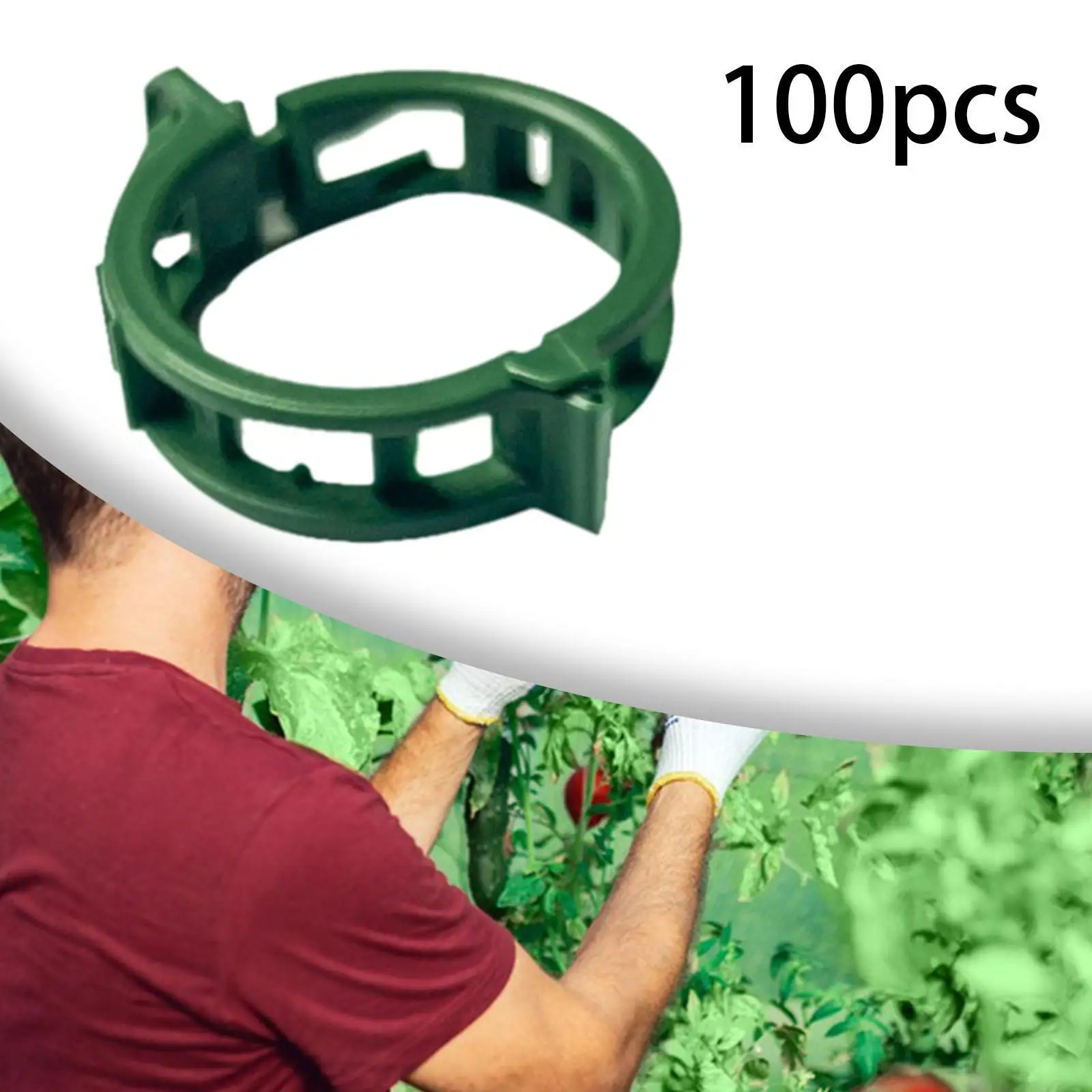 100 Pieces Plant Clips Vines Fixing Clips Plant Growth Clamps Plant Vine Clips for Peppers Cucumbers Roses Tomato Greenhouse