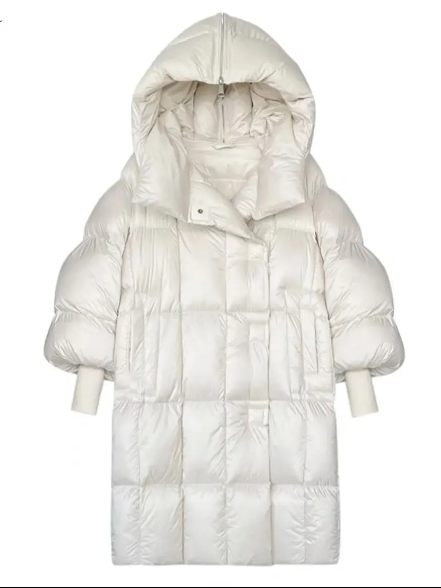 More Than 450g Goose Down Filling Coats Down Jackets Winter Fashion Long Fluffy Down Coats Female Thick Warm Parkas wy1914