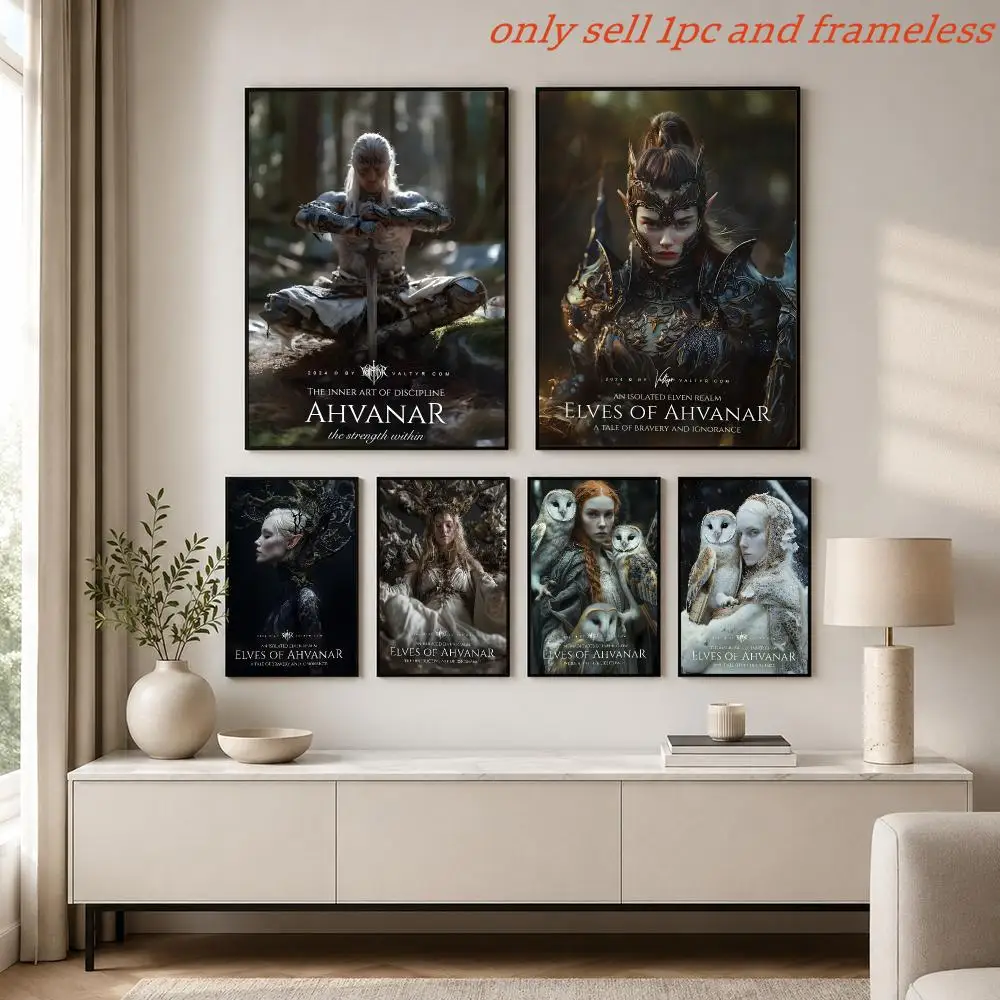 Elven Realm of Ahvanar Poster Prints Cover Painting Wall Art Picture Living Room Home Decor