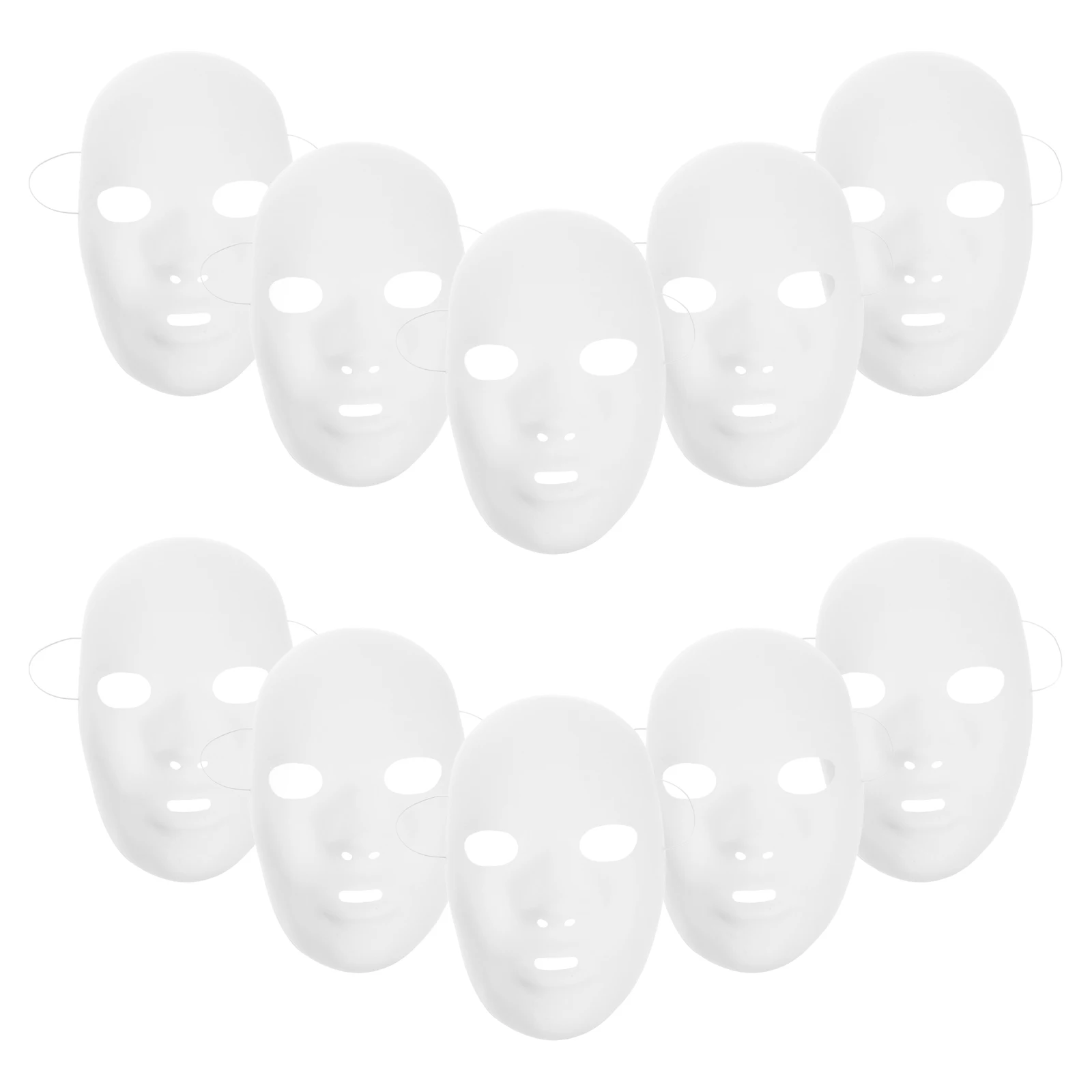 

12pcs White Mask Girls Kids Full Face Cosplay Blank Masks Halloween Costumes Men Women DIY Paintable Scary Ghost Design Party