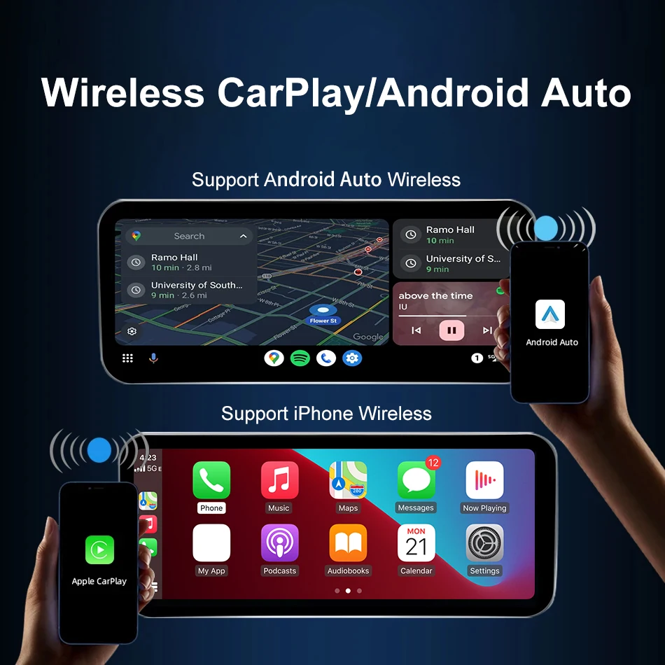 LEHX Android 14 Cars Smart Ai Box Wired to Wireless Carplay