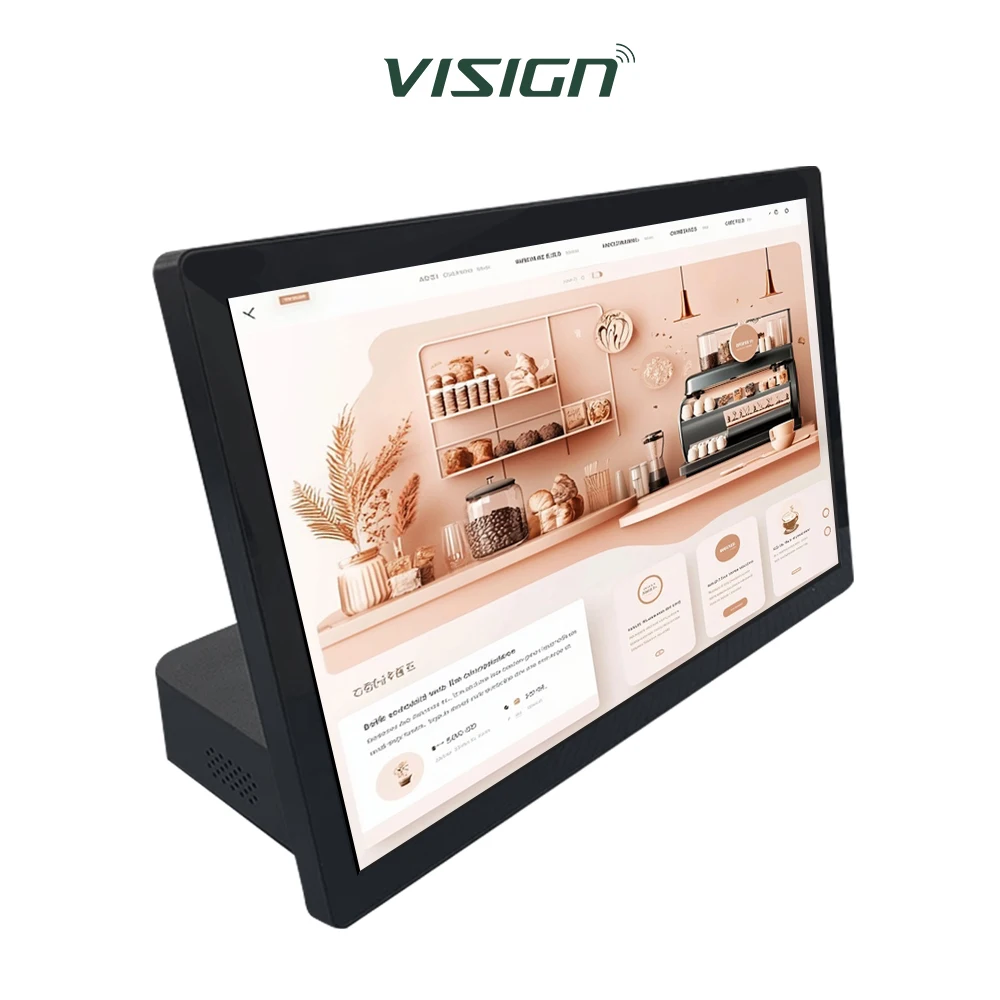 VISIGN Battery Powered Small Sizes 10.1 15.6 18.5 Inch Landscape Or Portrait Touch Screen Desktop Tablets With Customization