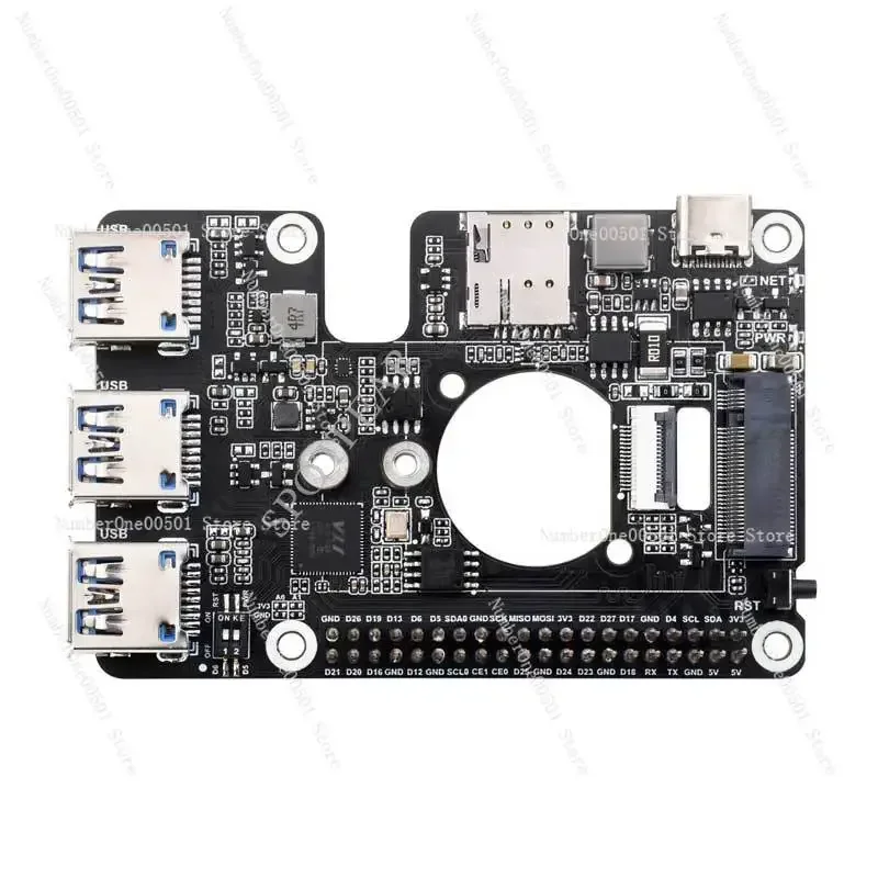 Suitable for Raspberry Pi 5 PCIe to M.2 USB 3.2 HUB adapter board supports 4G 5G module