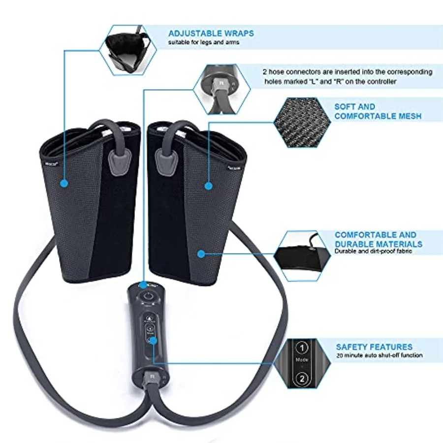 جهاز تدليك الساق CINCOM للدورة الدموية وتخفيف الآلام مدلك العجل بضغط الهواء مع وضعين و3 كثافة مثالية لـ RLS Edem #6