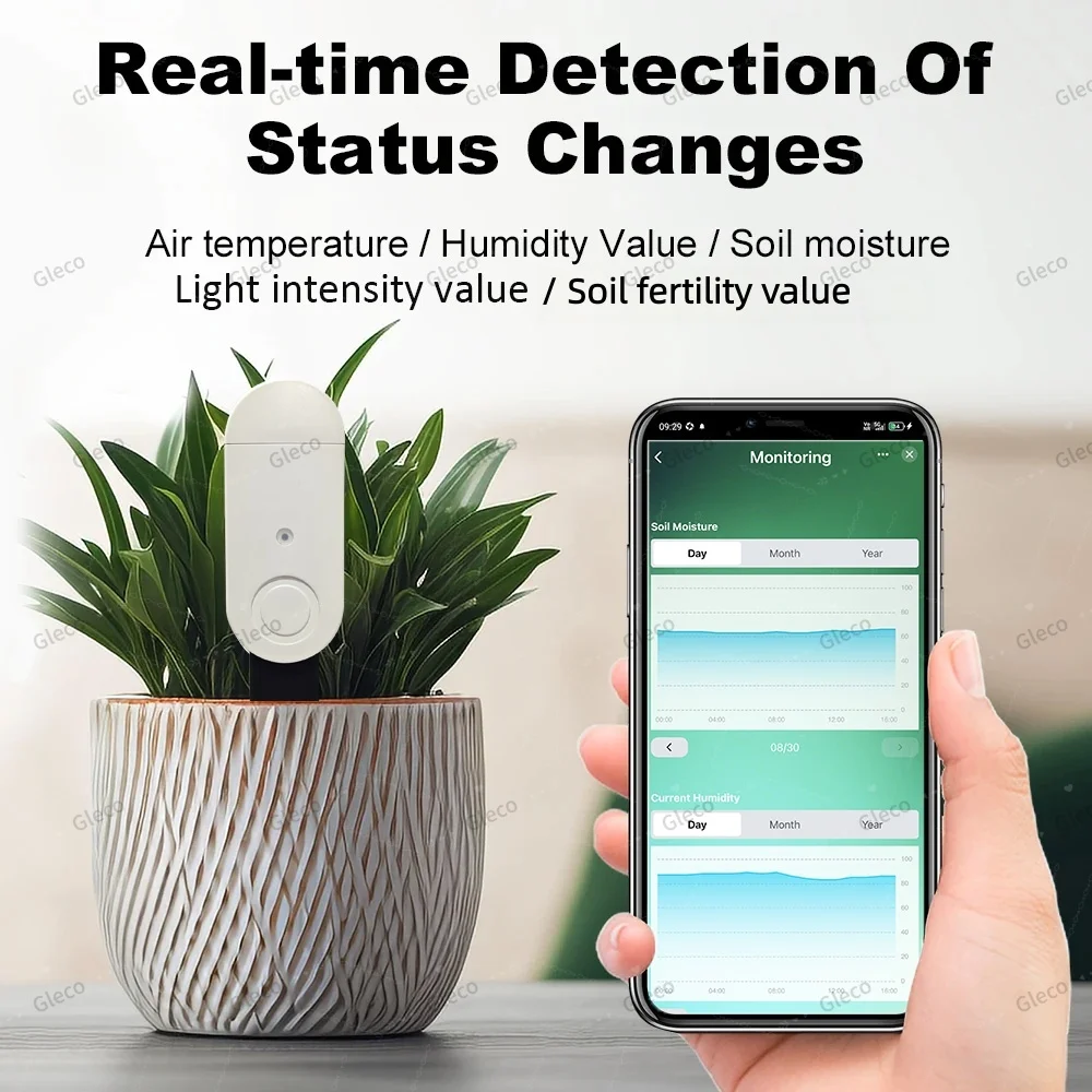 Zigbee-Bodenfeuchtesensor, Temperaturmesser, Feuchtigkeitsmesser, Lichtsensor, Fruchtbarkeitsprüfer für Tuya 2MQTT Home Assistant – Detail 6