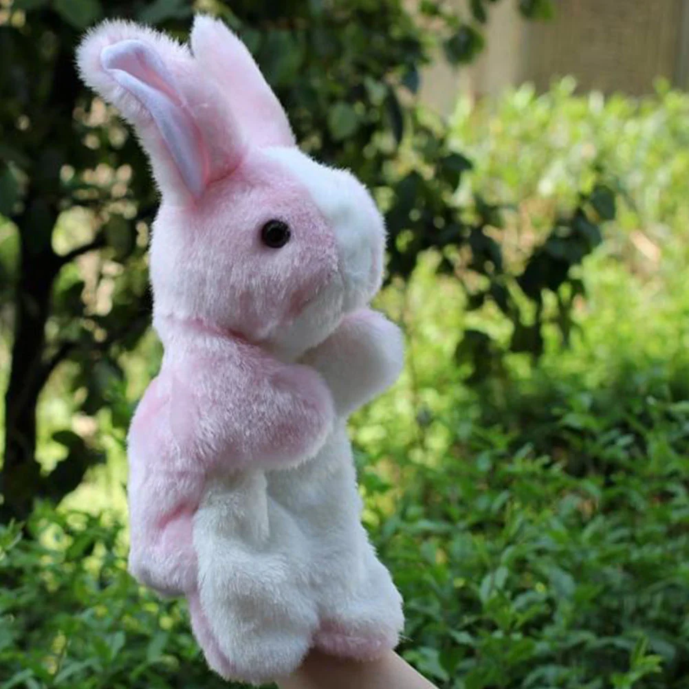 Juguete de peluche, marioneta de conejo rellena a mano, guantes para contar historias para bebés, juguetes para niños pequeños