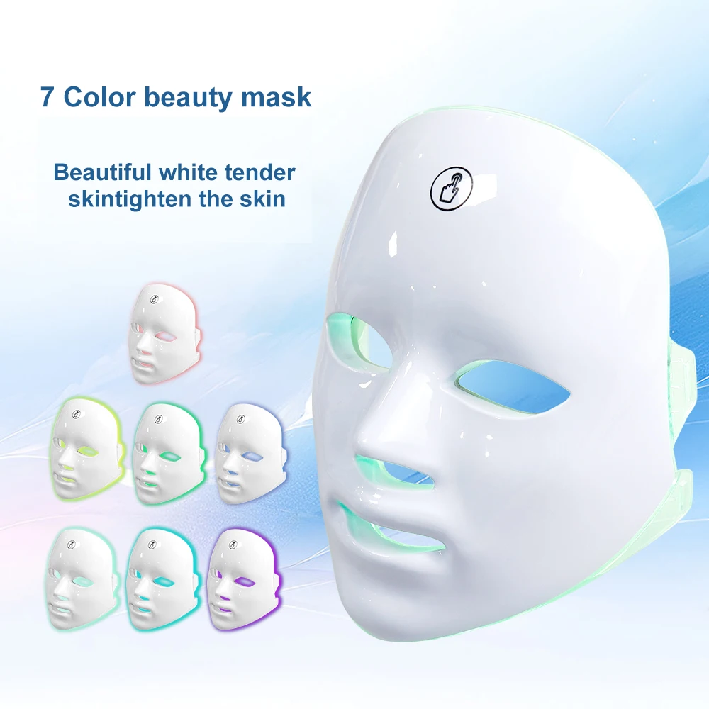 Masque facial LED aste, thérapie photonique, raffermissement et blanchiment de la peau, beauté du visage, machine de traitement, appareil lumineux, 7 documents