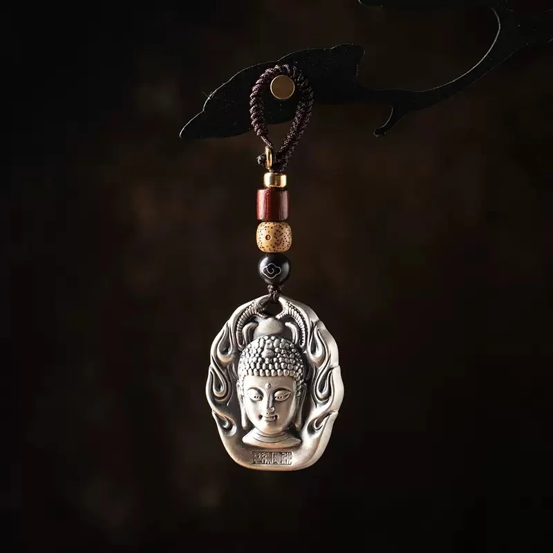 Vintage Relief Tathagata Amitabha Acalanatha Pendant Car Accessories Trendy Hand Woven Keychain Gift For Men Women  Amulet