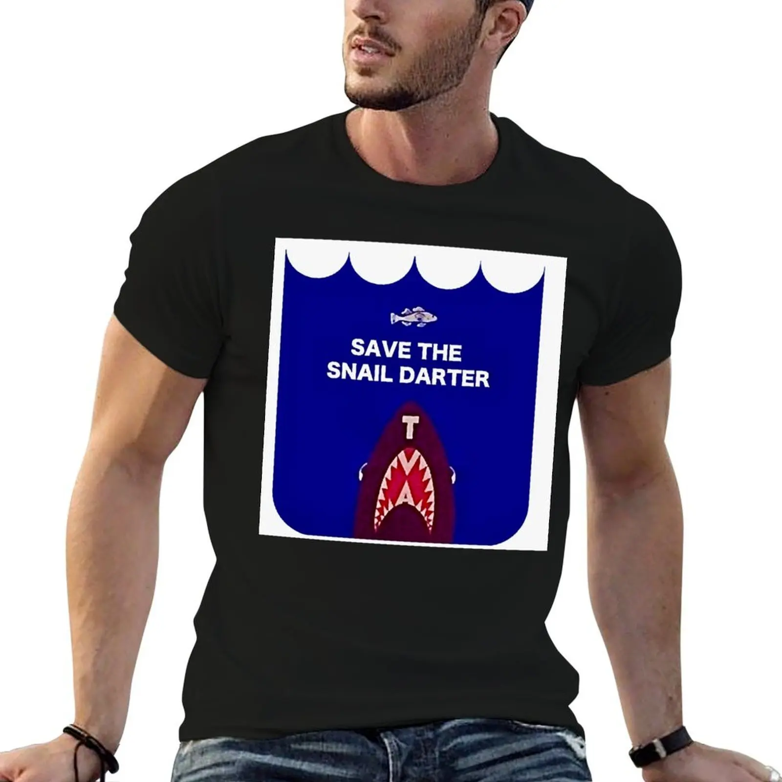 SAVE THE SNAIL DARTER- VINTAGE REMAKE T-Shirt oversizeds shirts graphic tee big and tall t shirts for men