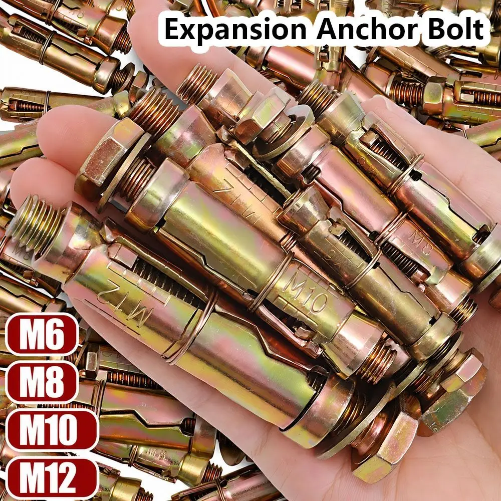1Pcs M6-M12 Expansion Bolts Heavy Duty Fully Threaded Single Sleeve Anchor Bolt Hex Bolt Carbon Steel
