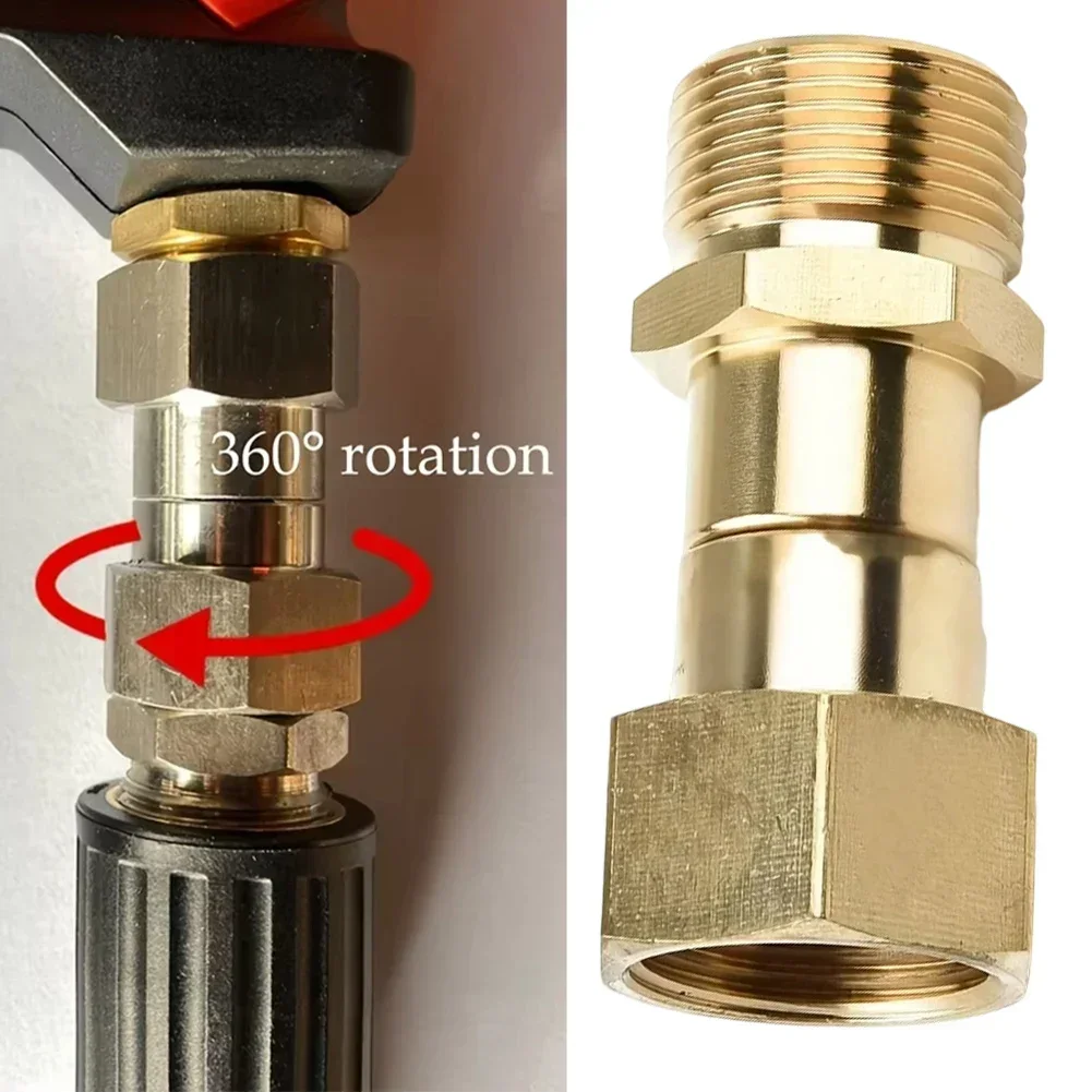 

Car Washing Rotary Connector M22 14MM Thread Rotation Adapter High-pressure Car Wash Swivel Connector 360° Rotating Nozzle Hose