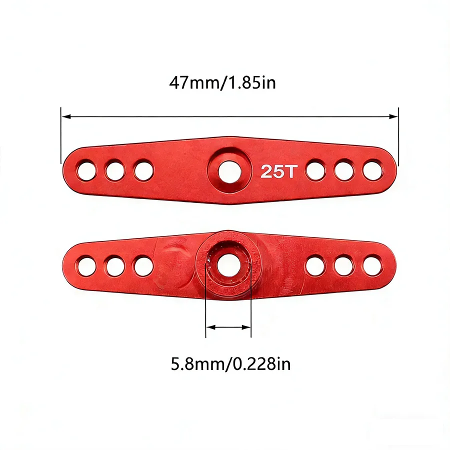 2Pcs 25T Metal Servo Horn 3-Hole Straight Arm High Strength for Futaba JX Digital Servo Standard Servo Disc