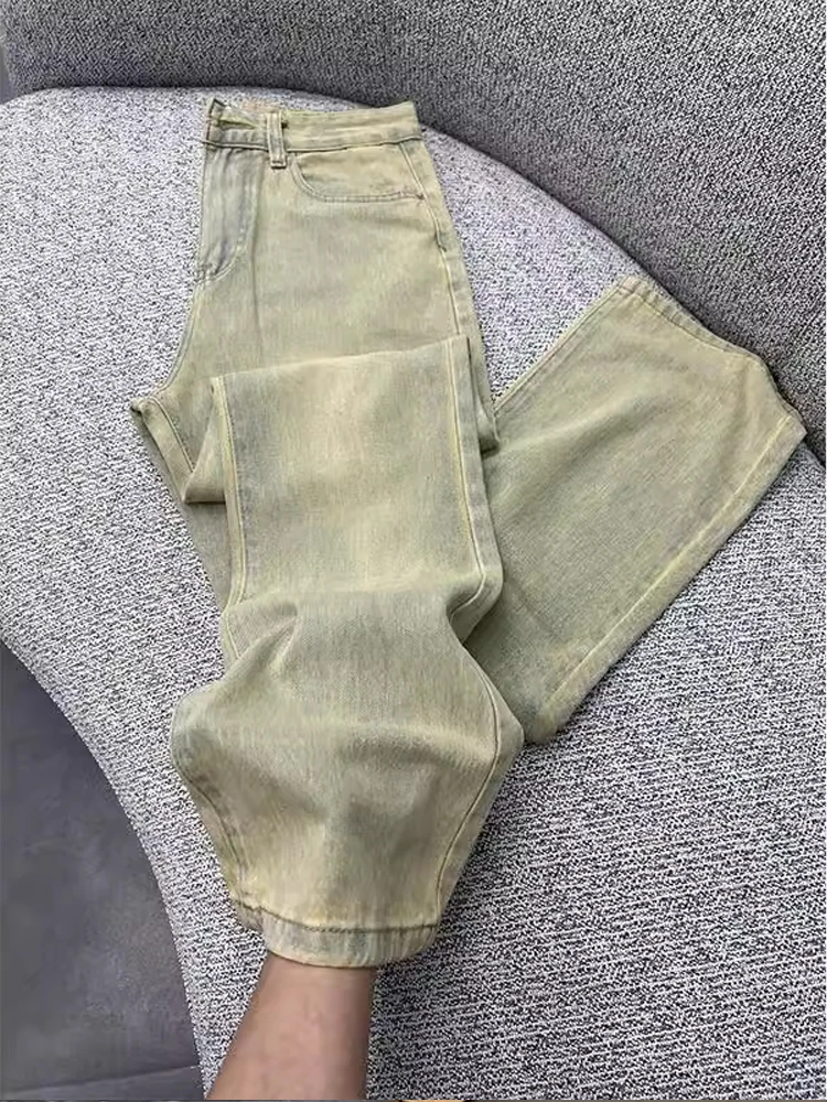 

Джинсы мужские Waed Denim с высокой талией, прямые, весна-осень, облегающие, расклешенные, в американском стиле High Street, молодежный фэшн