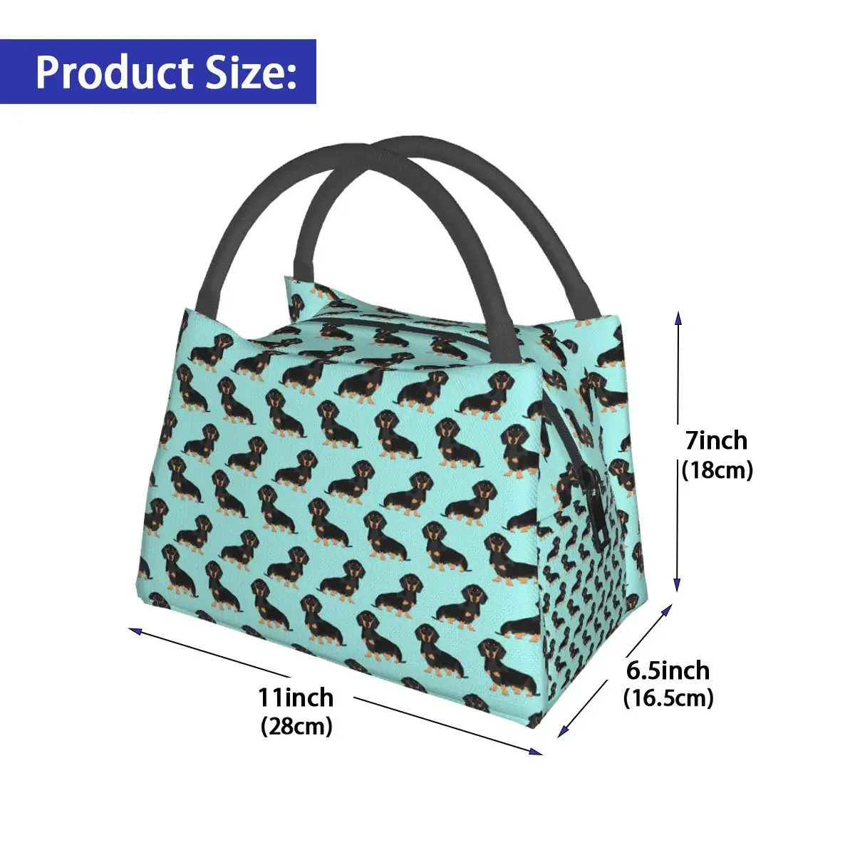 NOISYDESIGNS Dachshunds Fresh Cooler Bags Waterproof Oxford Cloth Portable Thermal Lunch Bags Women Convenient Lunch Food Bags