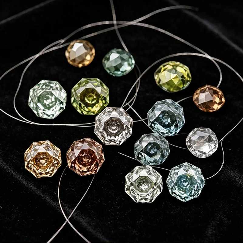 Never Fade Green Champagne/Light Blue Colors Millennium Octagon Rose Cut Moissanite Diamond Loose Gemstones with GRA Certificate