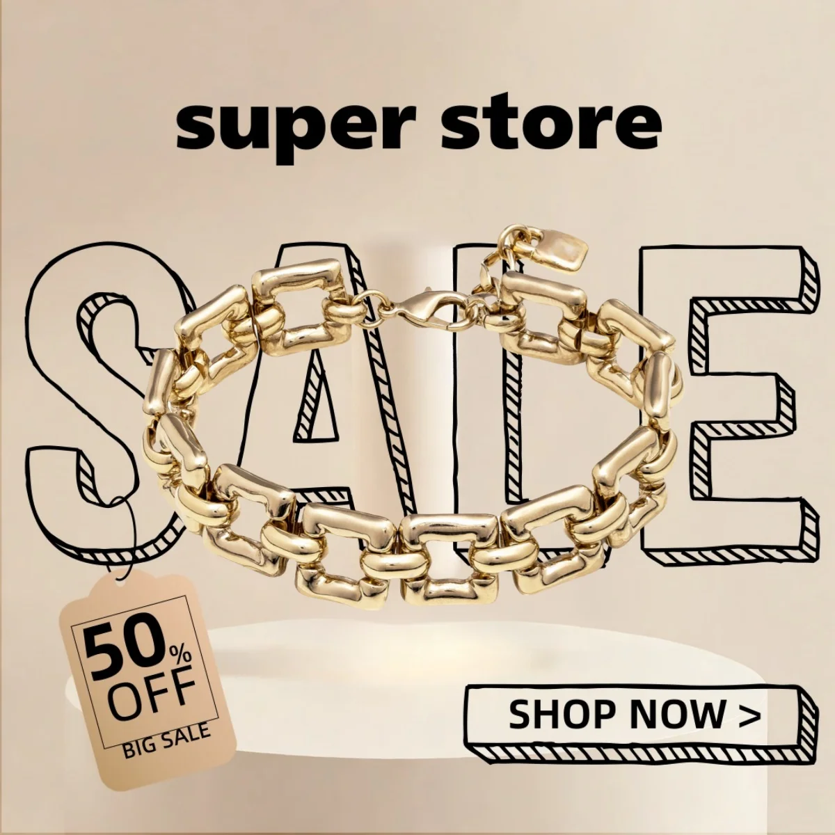 

2025 UHO Europe and America Original New Product Gold Luxury Unique Design Geometric Square Hollow Bracelet Women's Gift
