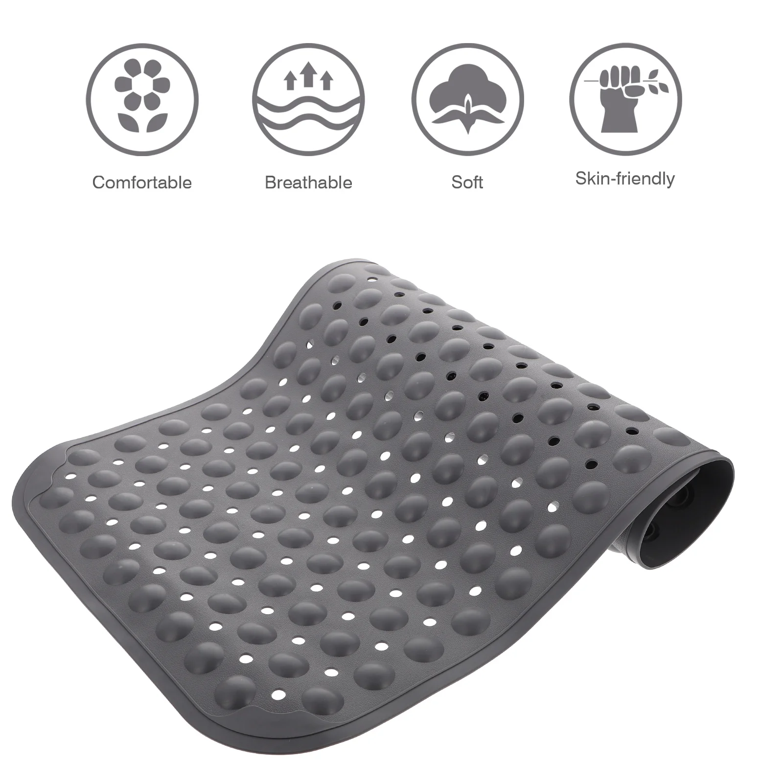 

1 pc Rubber Shower Cushion Pad Non-Skid Bathroom Anti-Slip Mat Floor Entryway Mat For Toilet Bathtub Portable Massage