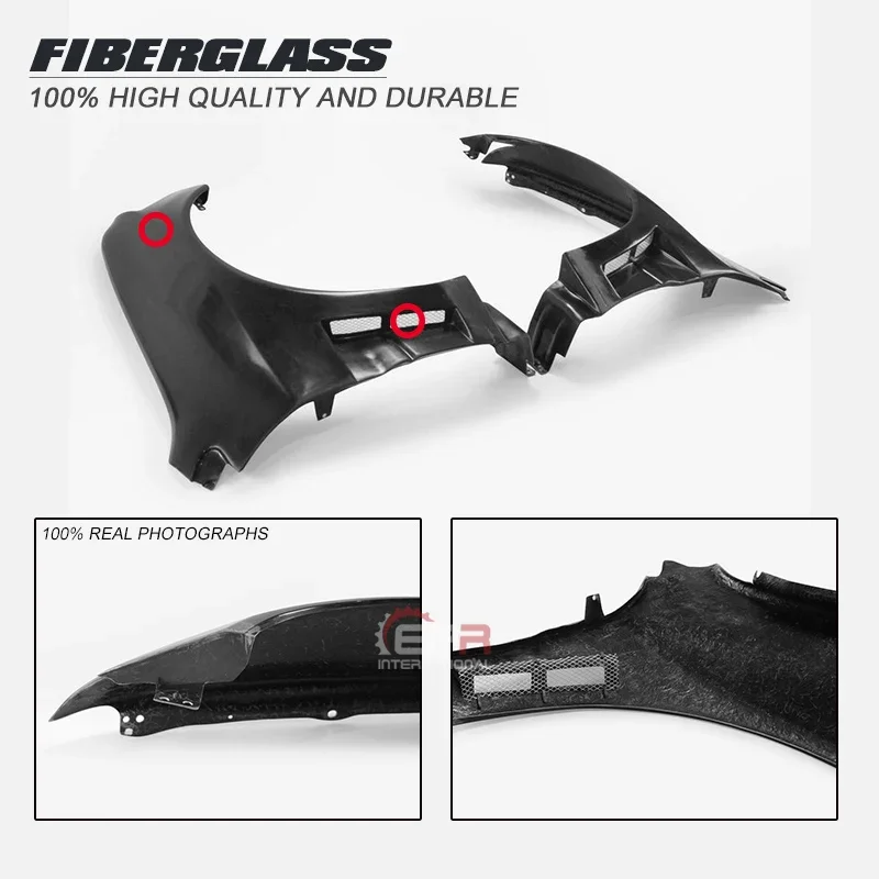 For Mitsubishi EVO 8 9 Evolution APR Style FRP Fiber Glass Wide Body Front Fender +40mm Fiberglass Wider Wheel Flare Arch Kit